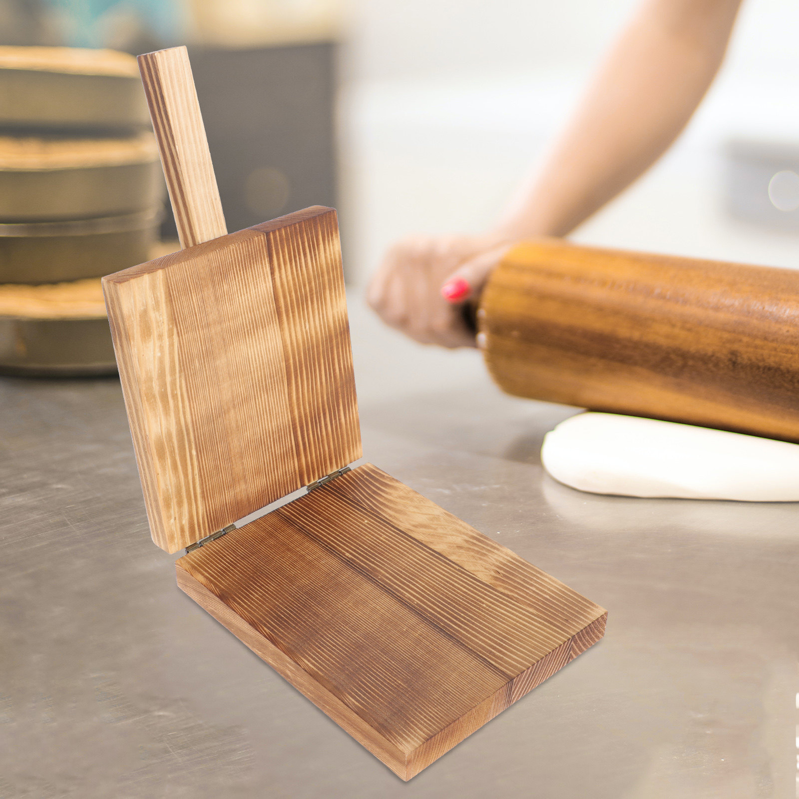 Dumpling Press Set - 1 Set Ahşap Mantı Hamuru Presleme
